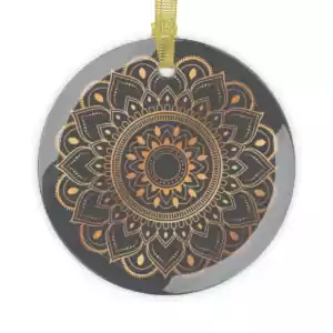Blue and Gold Mandala Glass Ornament Bundles MANDALAS cgk.ink