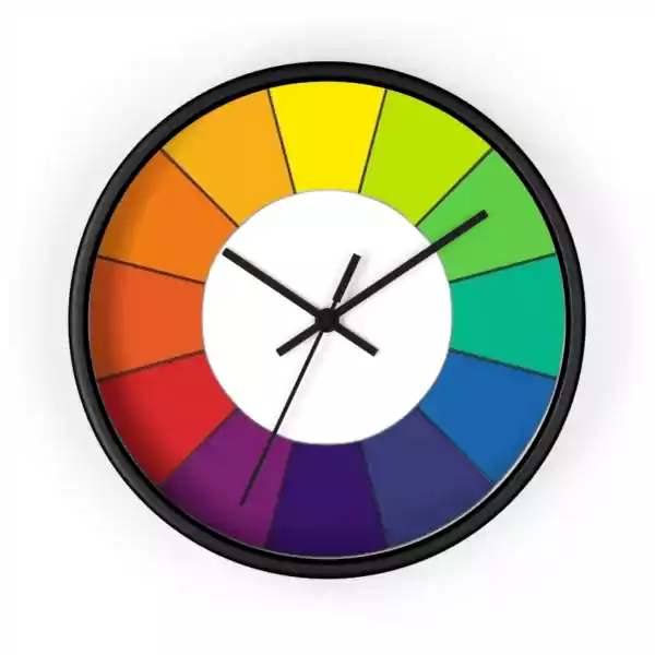Color Well Clock Simple Color Wheel Wall Clock