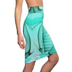 Folded Celadon Women's Pencil Skirt