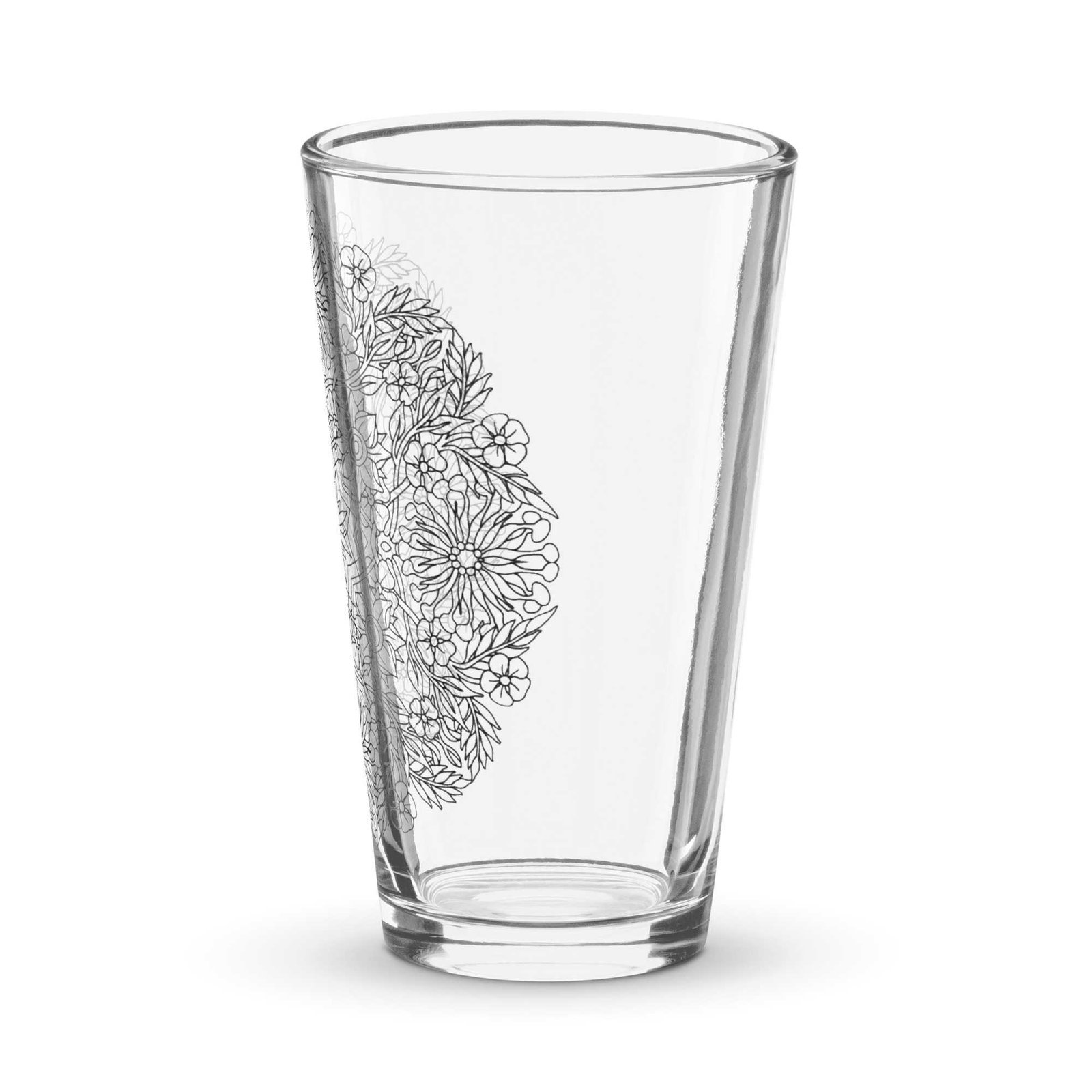 Simple Floral Mandala Shaker/Pint Glass - Image 4