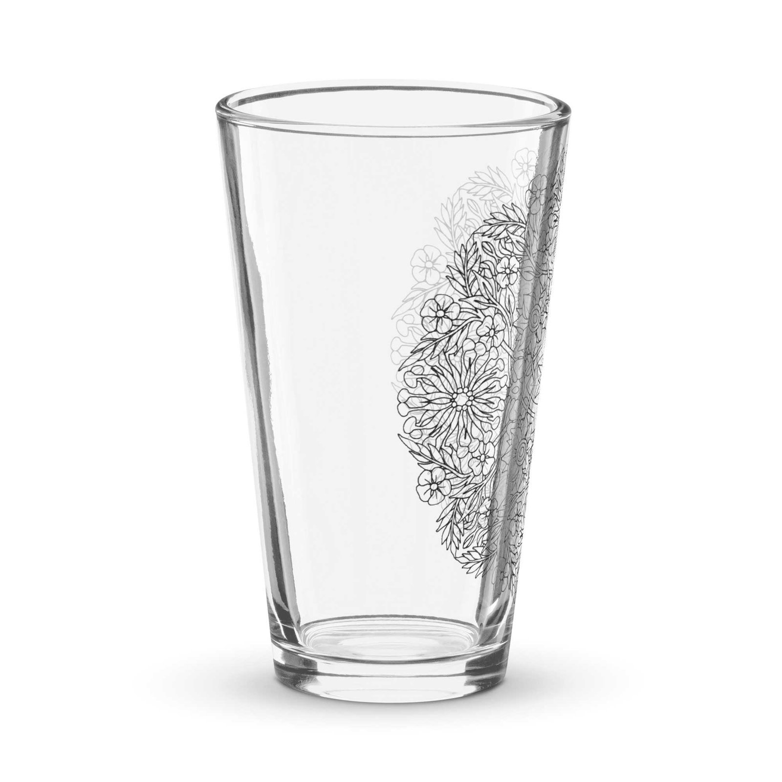 Simple Floral Mandala Shaker/Pint Glass - Image 3