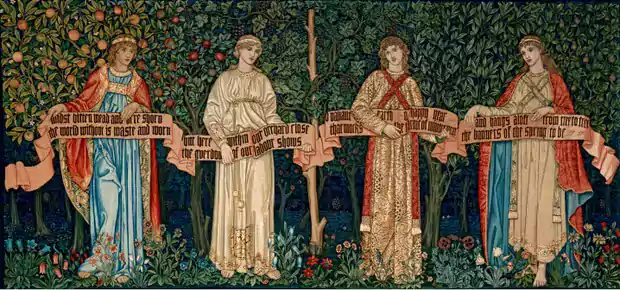 The Orchard, 1890 by William Morris. Photograph: Victoria and Albert Museum London