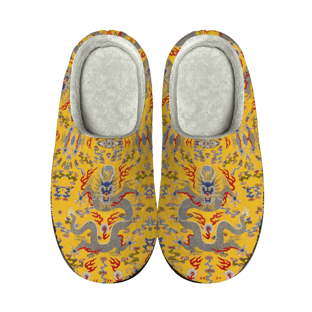 Yellow River Dragon Flannel Slippers - Image 6