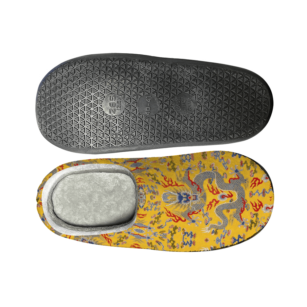 Yellow River Dragon Flannel Slippers - Image 3