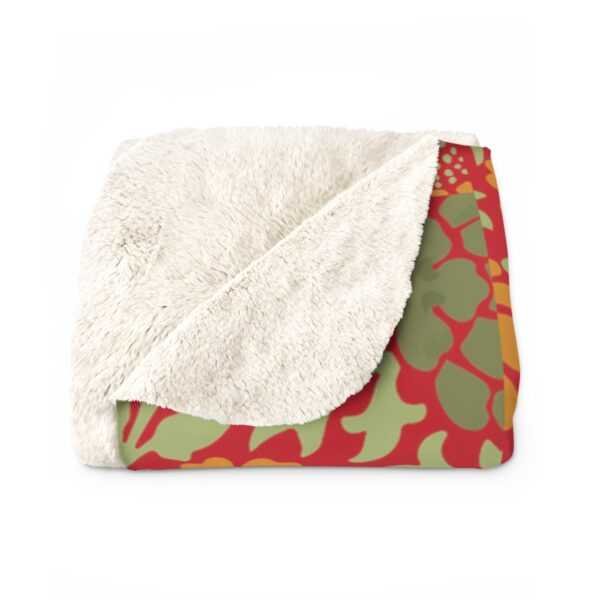 Red Blooms Sherpa Fleece Blanket