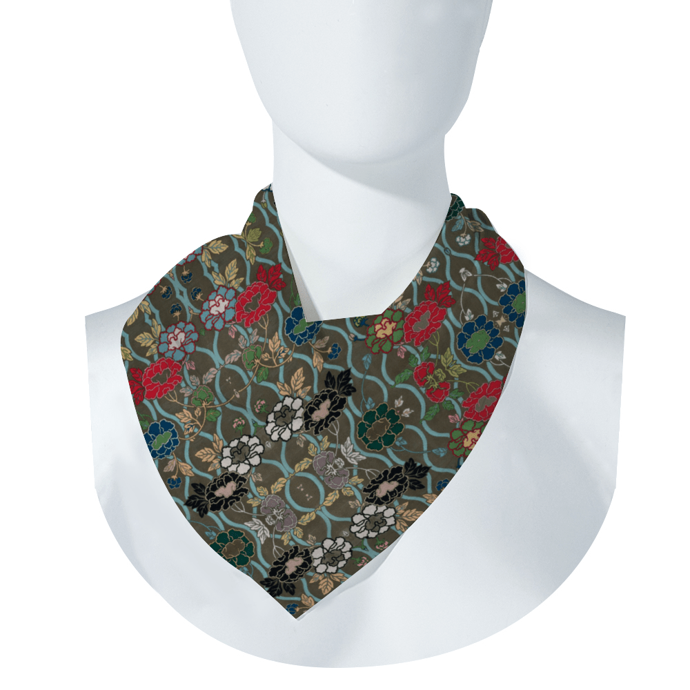 Blue Vine Thin Satin Shawl - Image 2