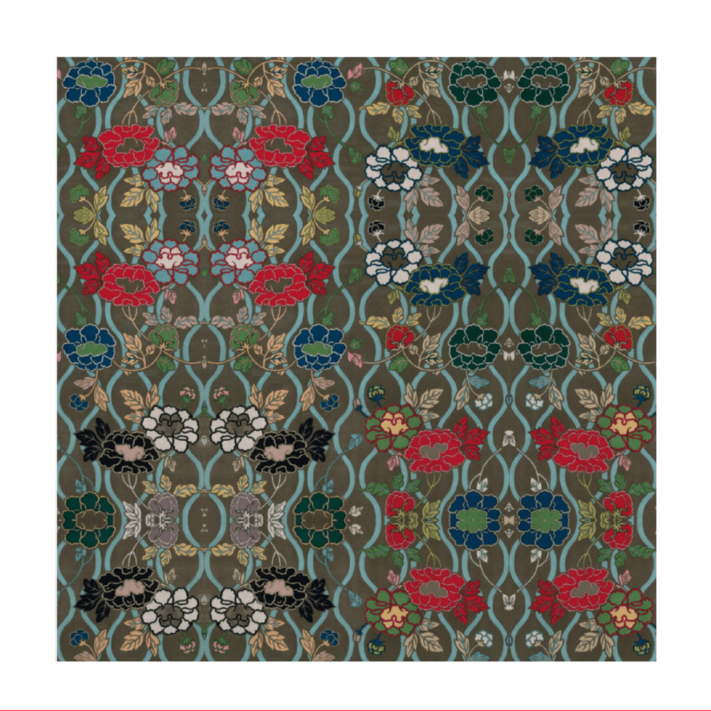 Blue Vine Thin Satin Shawl - Image 4