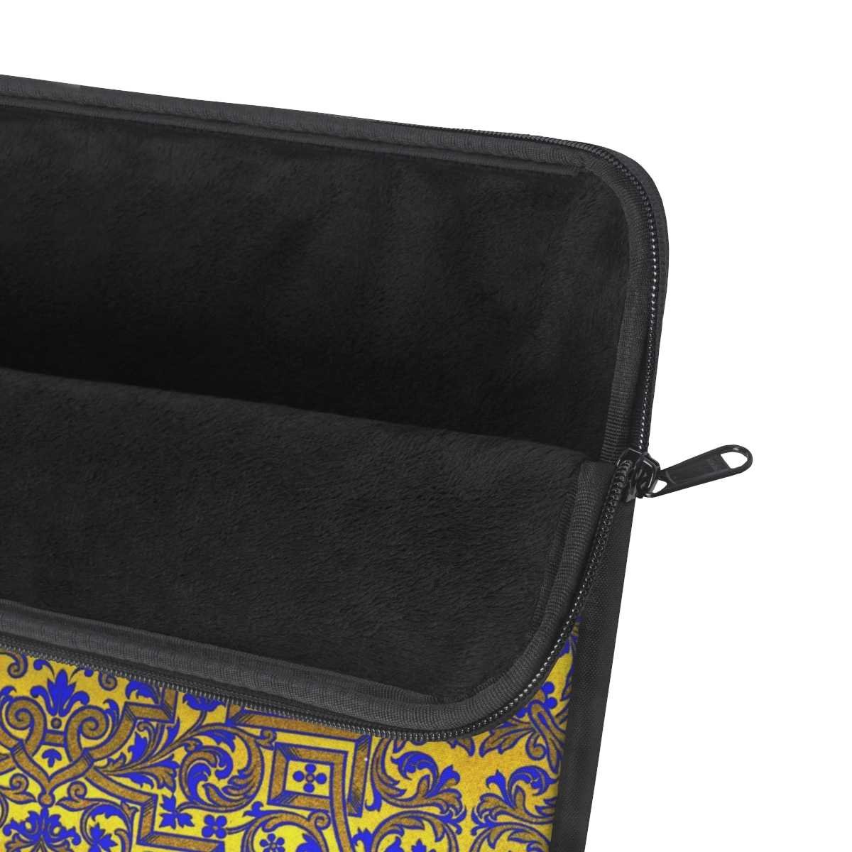 Yellow Indigo Brocade Laptop Sleeve - Image 6
