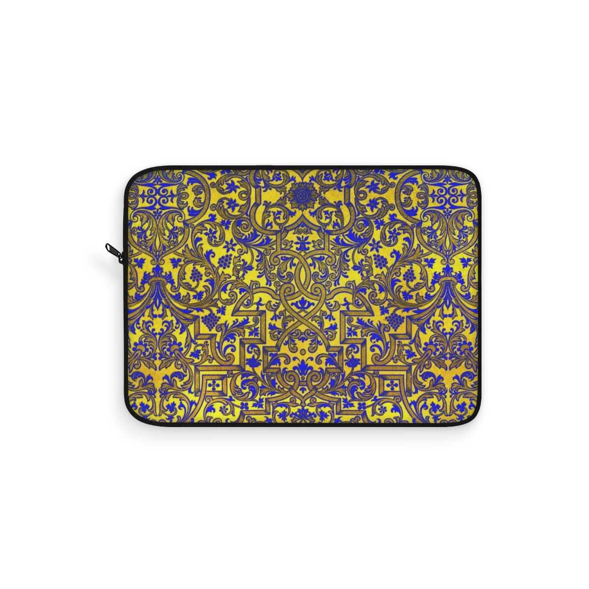 Yellow Indigo Brocade Laptop Sleeve - Image 4