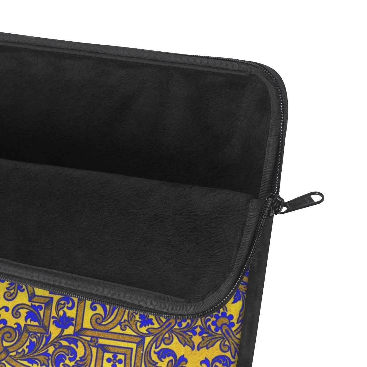 Yellow Indigo Brocade Laptop Sleeve - Image 9