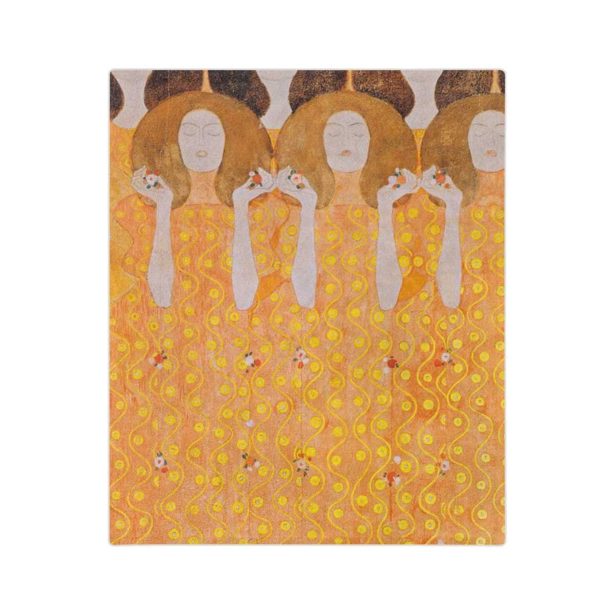 Gustav Klimt: Choir of Angels Detail Velveteen Minky Blanket - Image 5
