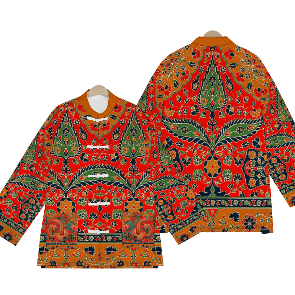 Coral Dragon Tang Suit Long-Sleeved Classic Jacket