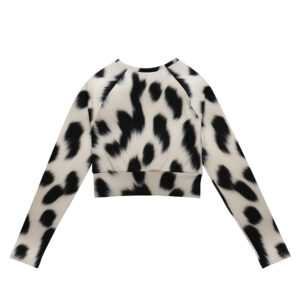 cgk.ink animal print Polar Dalmation Recycled Long-Sleeve Crop Top Polar Dalmation Recycled Long-Sleeve Crop Top the ECO-LOGIC COLLECTION cgk.ink