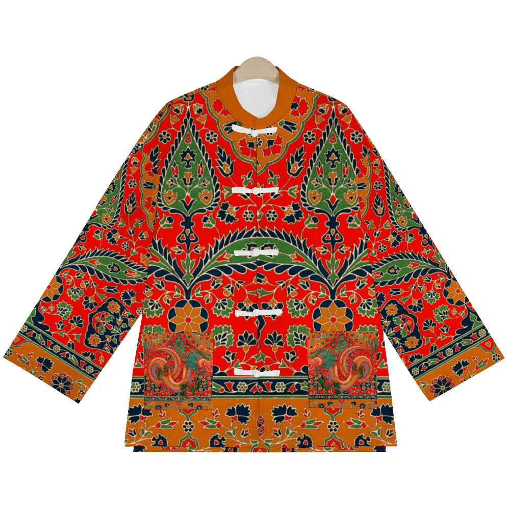 Coral Dragon Tang Suit Long-Sleeved Classic Jacket - Image 4