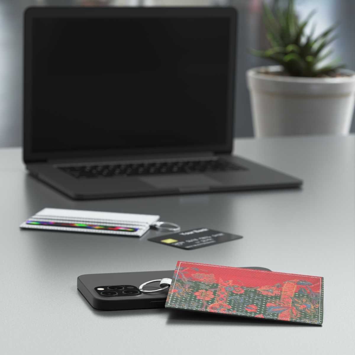 Flora Layer Saffiano Leather Card Holder - Image 5