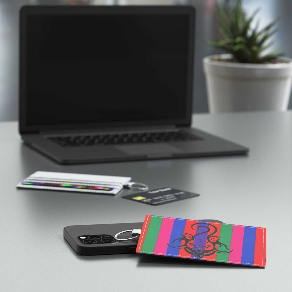 Ganesha Saffiano Leather Card Holder - Image 5