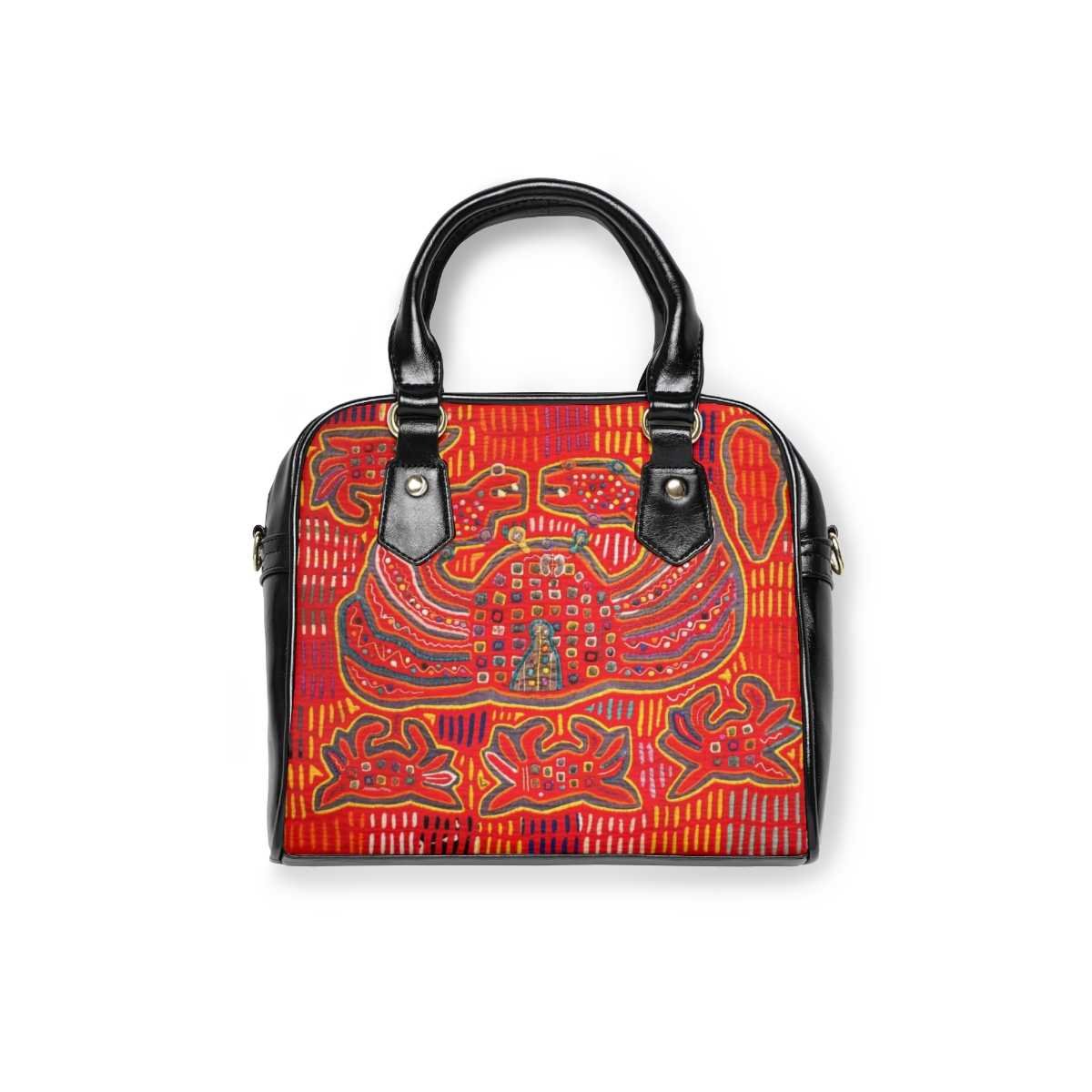Crab & Bird Mola-Style Shoulder Handbag - Image 2