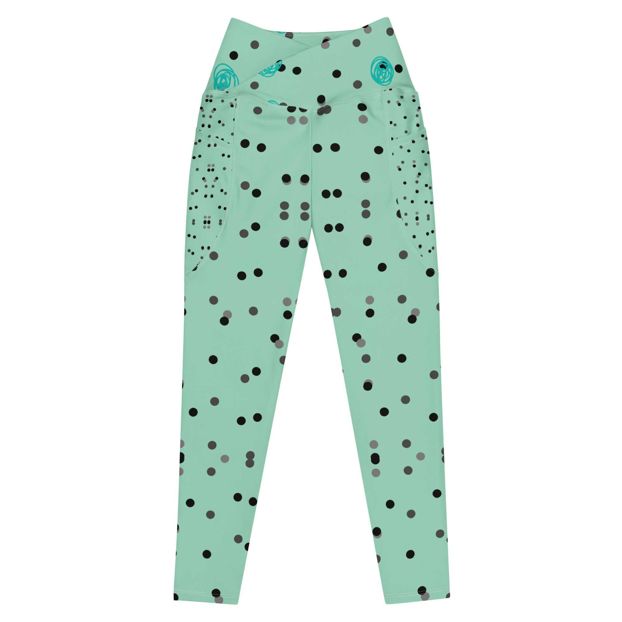 Polka Dotty Crossover Leggings with Pockets 