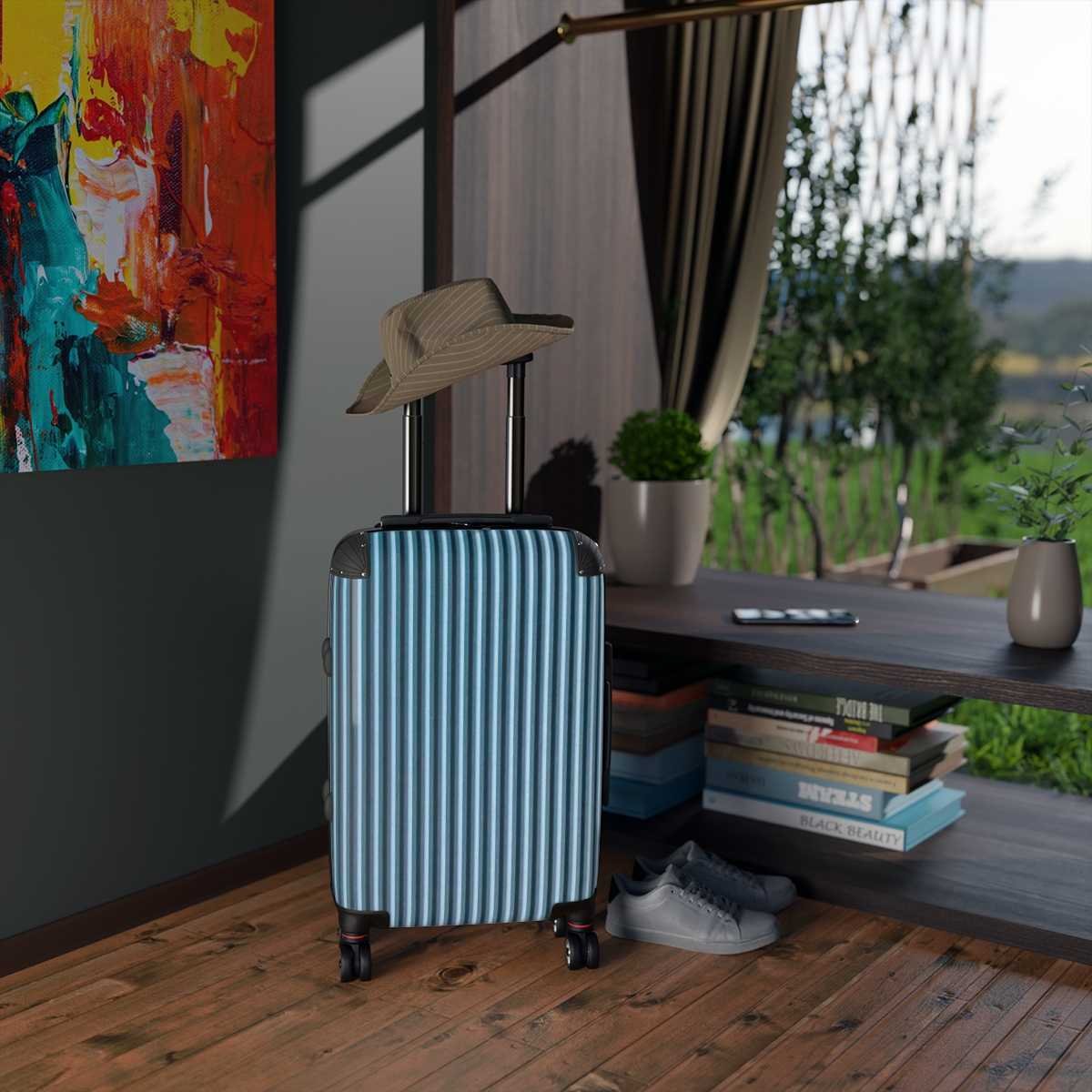 Pinstripe Roller Suitcase - Image 24