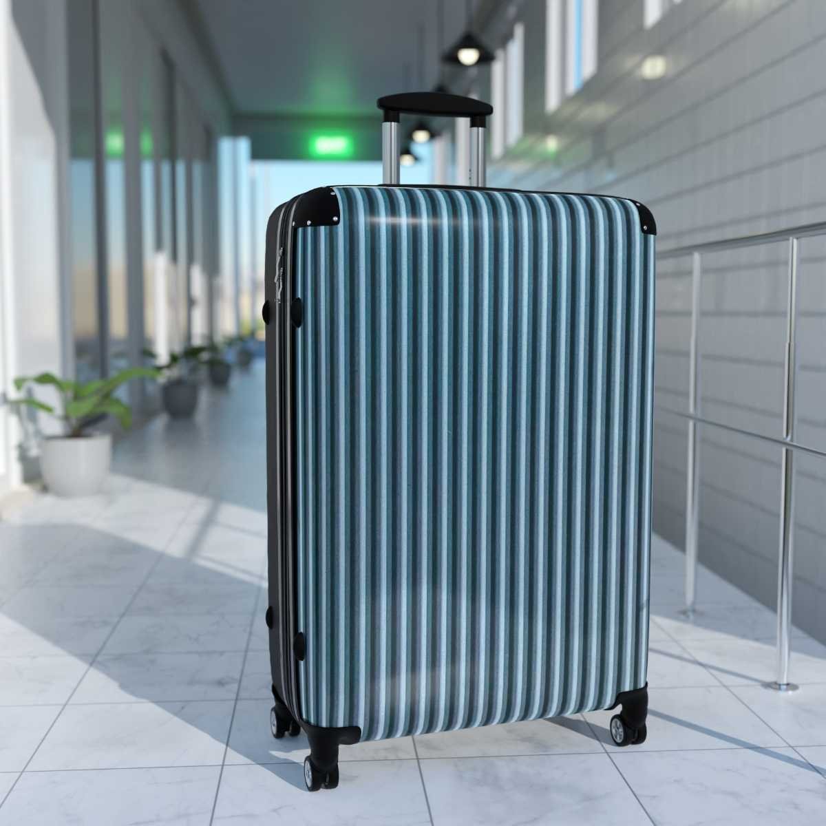 Pinstripe Roller Suitcase - Image 3
