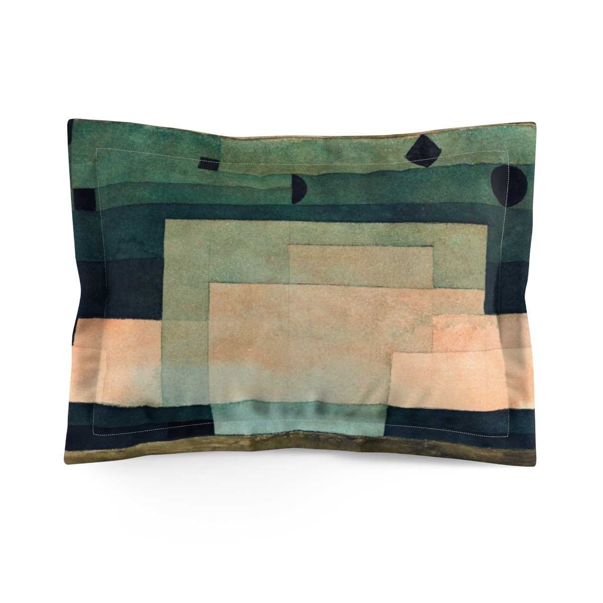 Paul Klee: "The Firmanent Above the Temple" Microfiber Pillow Sham - Image 2