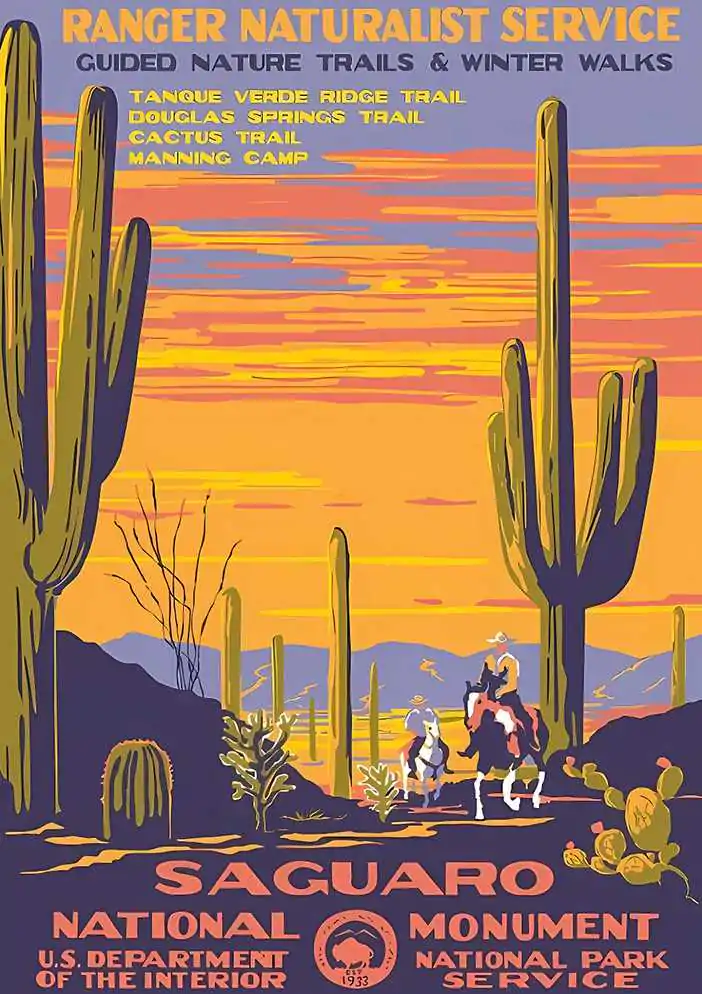 003652 saguaro np wpa style poster