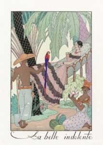 La belle indolente (1923) fashion illustration in high resolution by george barbier. original from the rijksmuseum. digitally enhanced by rawpixel