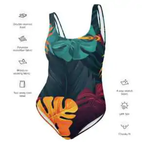 All over print one piece swimsuit white front 687b1b432f5d5