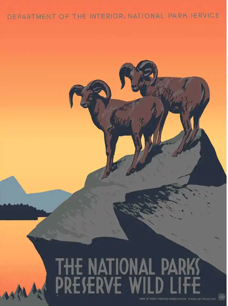 Fifty nine parks print series preserve wildlife wpa poster by j hirt (1)