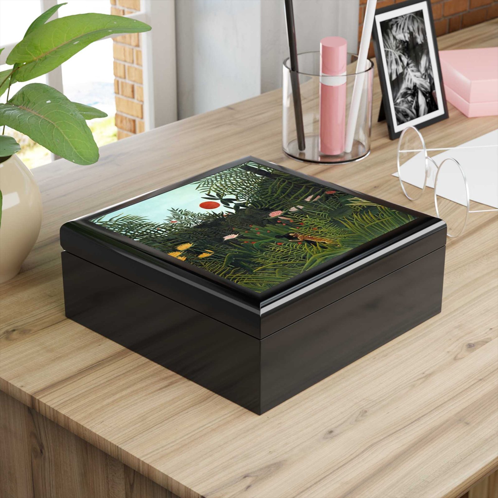 cgk.ink Fauvist Fine Art Henri Rousseau: Virgin Forest with Sunset (1910) Jewelry Box Henri Rousseau: Virgin Forest with Sunset (1910) Jewelry Box Henri Rousseau cgk.ink
