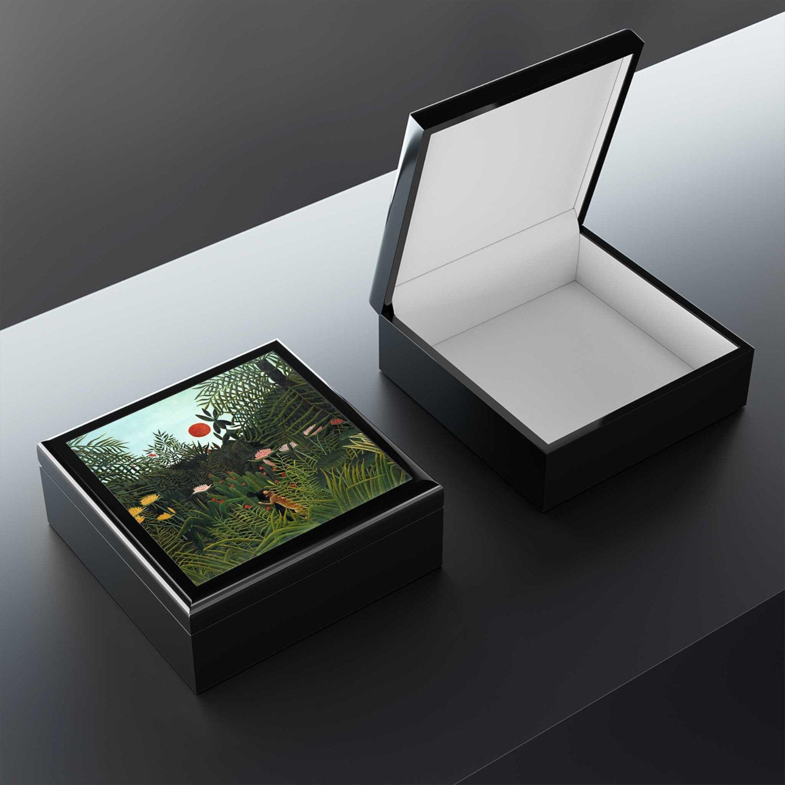 cgk.ink Fauvist Fine Art Henri Rousseau: Virgin Forest with Sunset (1910) Jewelry Box Henri Rousseau: Virgin Forest with Sunset (1910) Jewelry Box Henri Rousseau cgk.ink