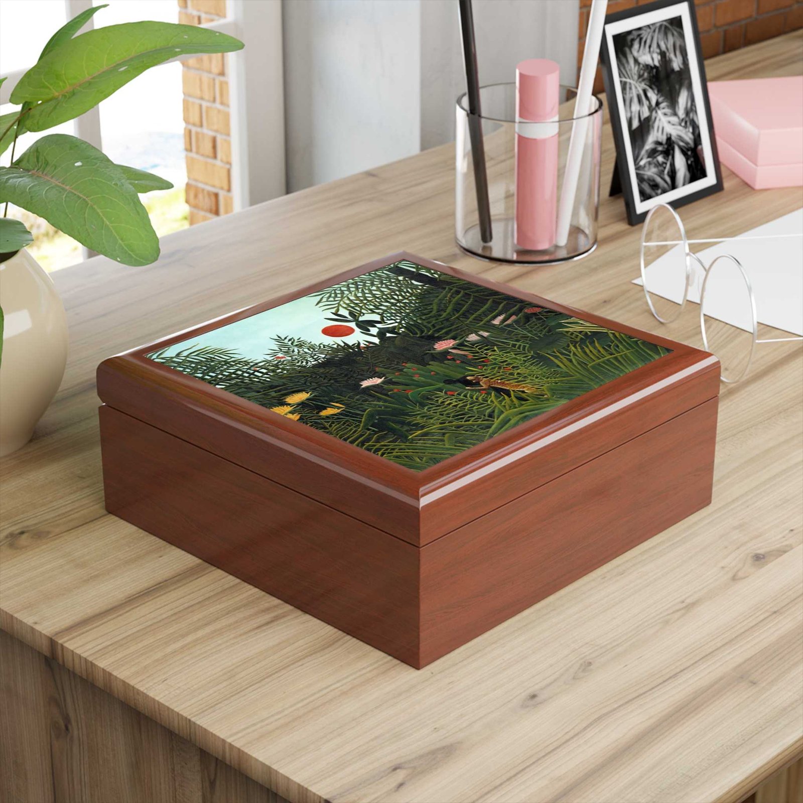 cgk.ink Fauvist Fine Art Henri Rousseau: Virgin Forest with Sunset (1910) Jewelry Box Henri Rousseau: Virgin Forest with Sunset (1910) Jewelry Box Henri Rousseau cgk.ink