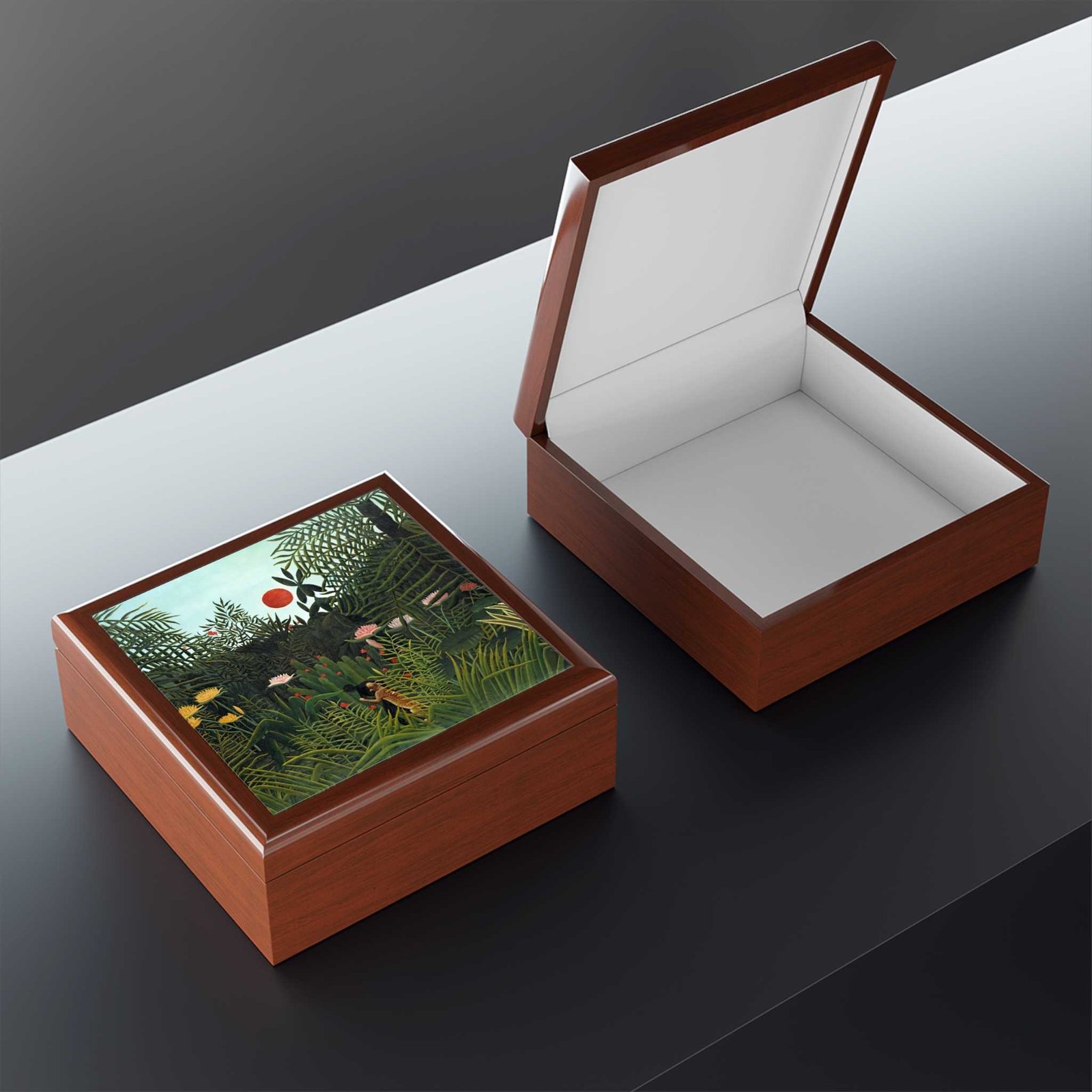 cgk.ink Fauvist Fine Art Henri Rousseau: Virgin Forest with Sunset (1910) Jewelry Box Henri Rousseau: Virgin Forest with Sunset (1910) Jewelry Box Henri Rousseau cgk.ink