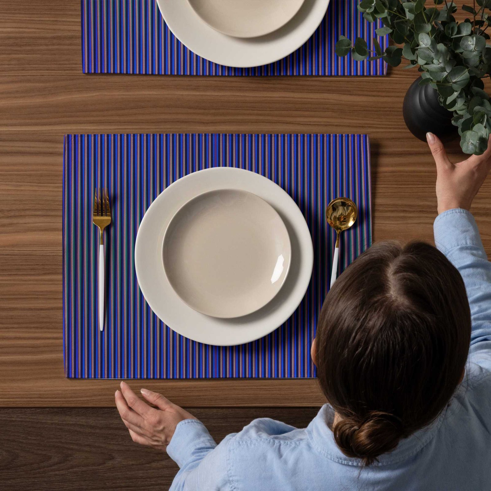 Indigo Current Placemat Set (4 pcs.) - Image 2