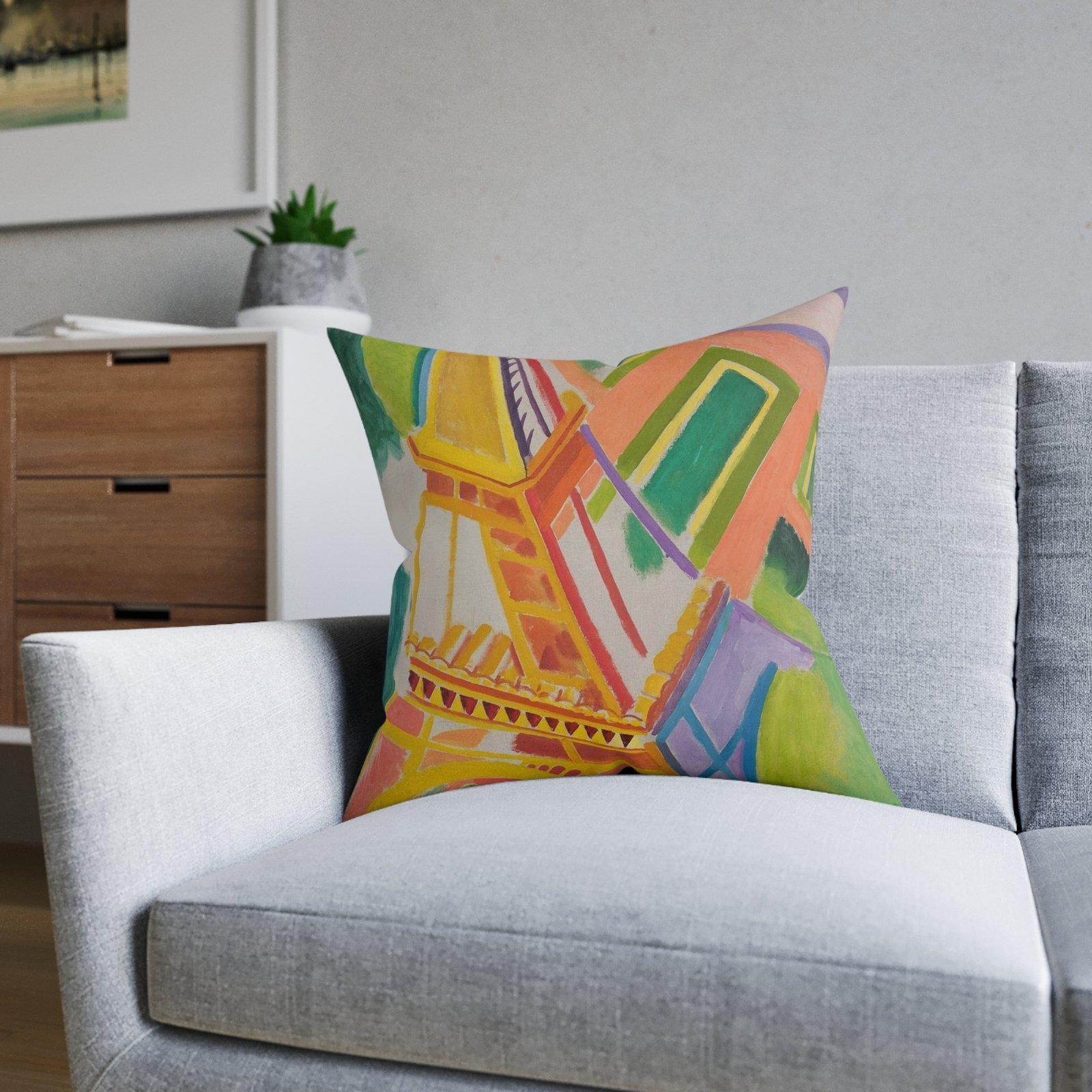 Delaunay's La Tour Eiffel (1928) Throw Cushion - Image 8