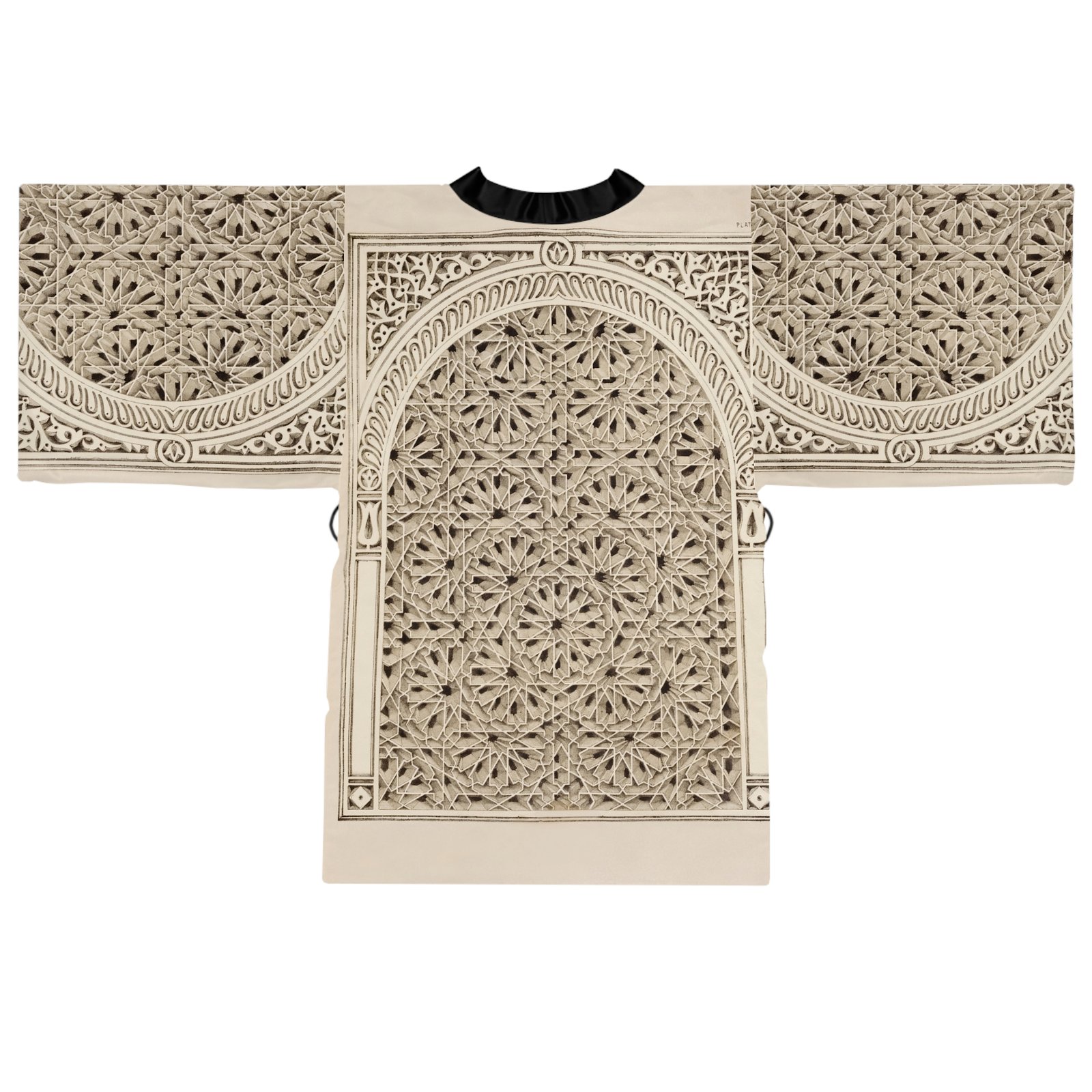 Lattice Kimono Long-Sleeve Lounge Wrap - Image 7