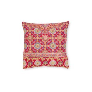 Indian Embroidery on Crimson Silk, Matthew Digby Wyatt (1851-1853) Square Pillow BED & BATH cgk.ink