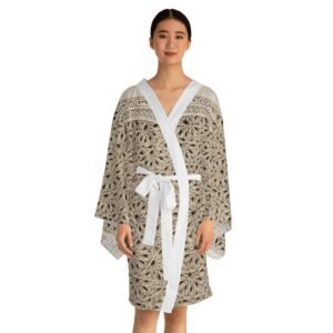 Lattice Kimono Long-Sleeve Lounge Wrap JAPAN cgk.ink