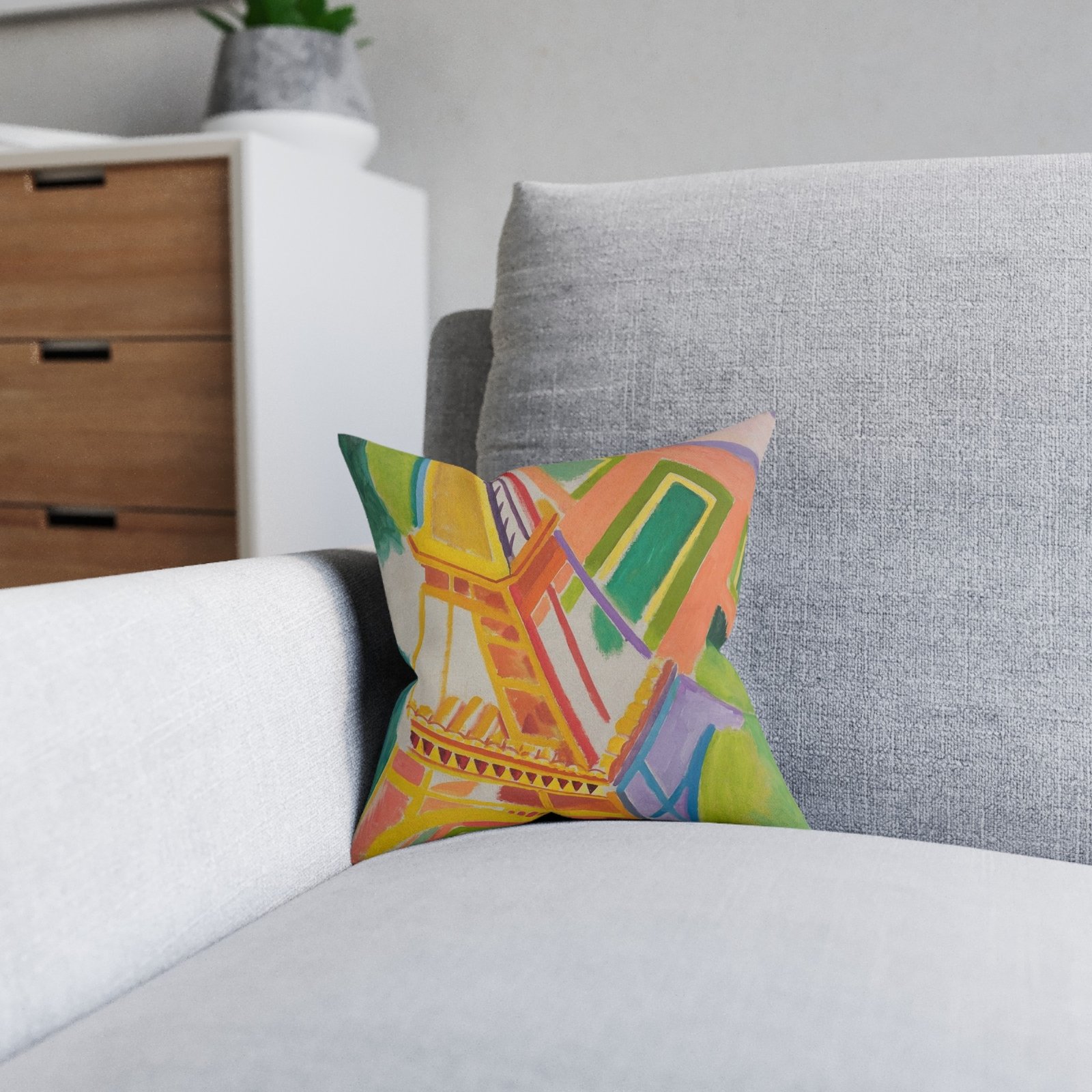 Delaunay's La Tour Eiffel (1928) Throw Cushion - Image 4