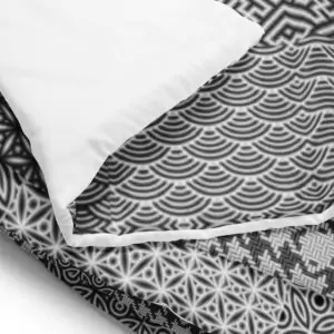 Black and White Sashiko (刺し子) Comforter