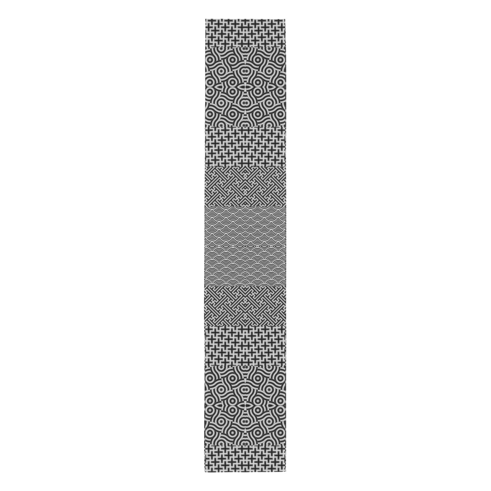 Black and White Sashiko (刺し子) Table Runner - Image 5