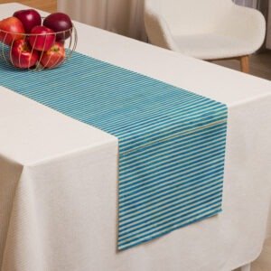Blue River Stripe Table Runner ENTERTAINING cgk.ink