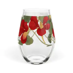 Flora Glassware: Nasturtium Stemless Wine Glass