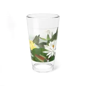 Flora Glassware: Day Lotus 16oz Floral Mixing Glass