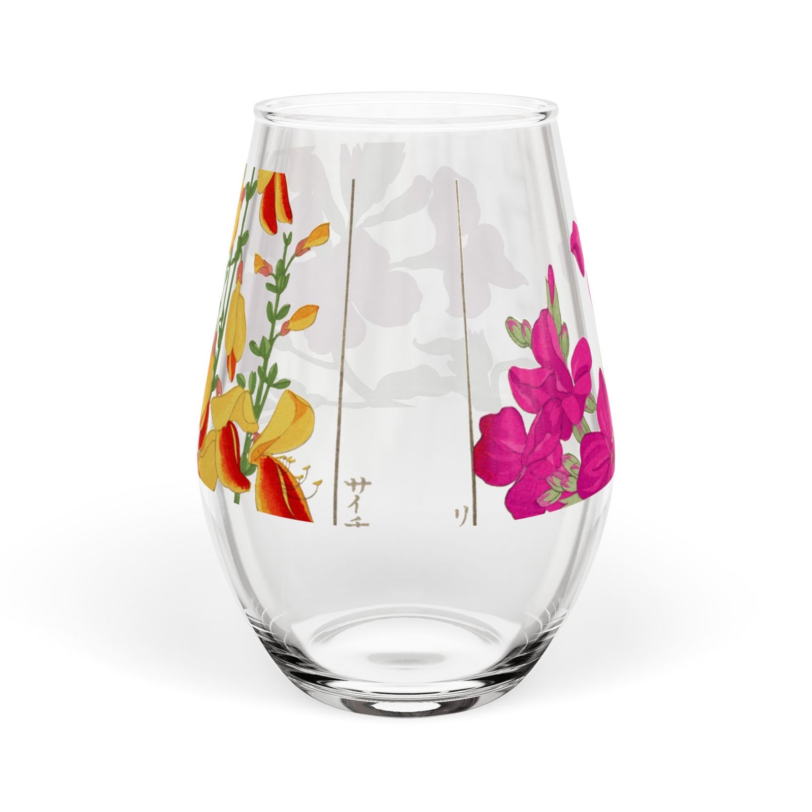 cgk.ink barware Flora Glassware: Pink Phlox Stemless Wine Glass Flora Glassware: Pink Phlox Stemless Wine Glass ENTERTAINING cgk.ink