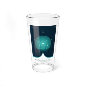 Deep Space Atomic Clock Pint Glass — 16oz Mixing Glass ENTERTAINING cgk.ink
