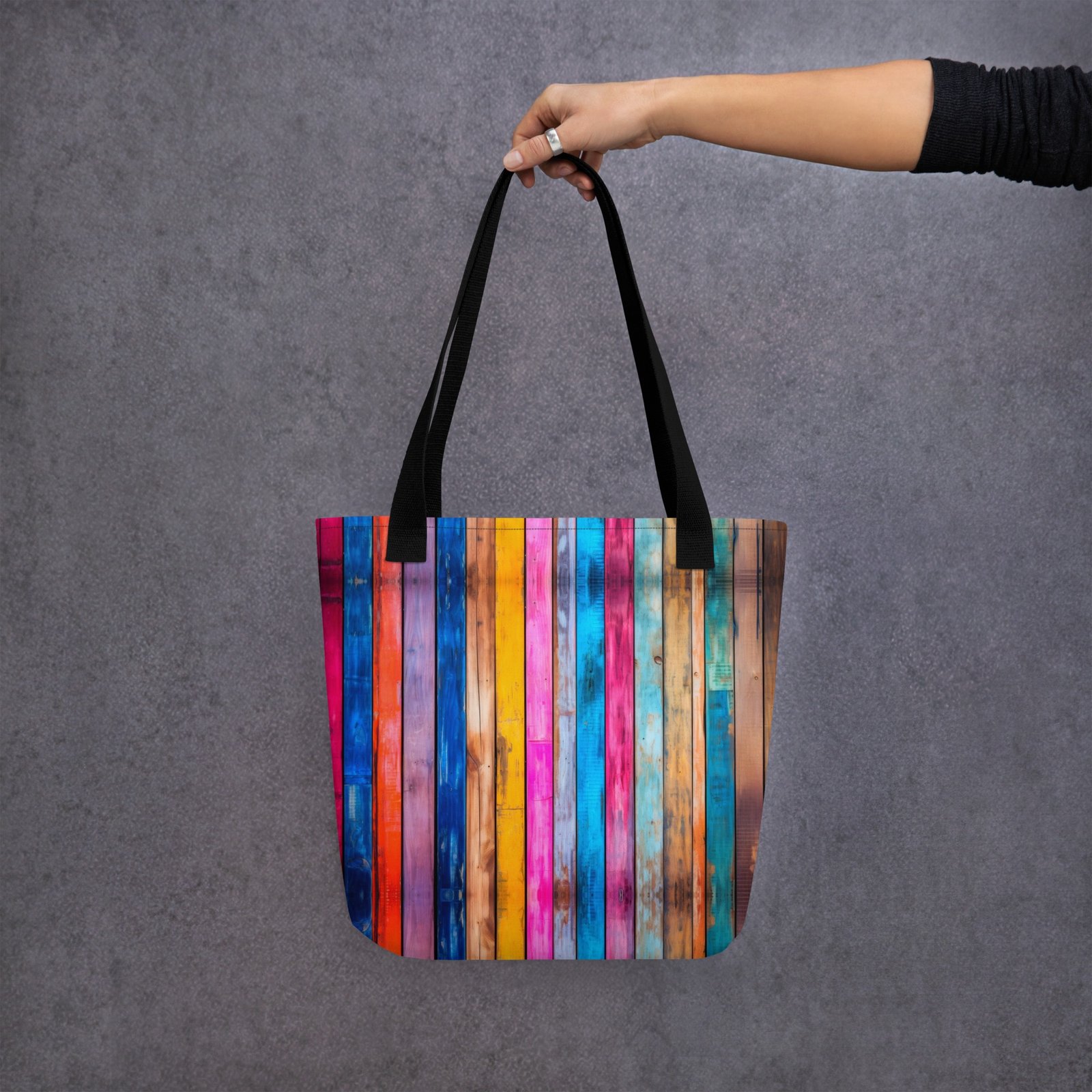 Slatted Rainbow Tote Bag - Image 4