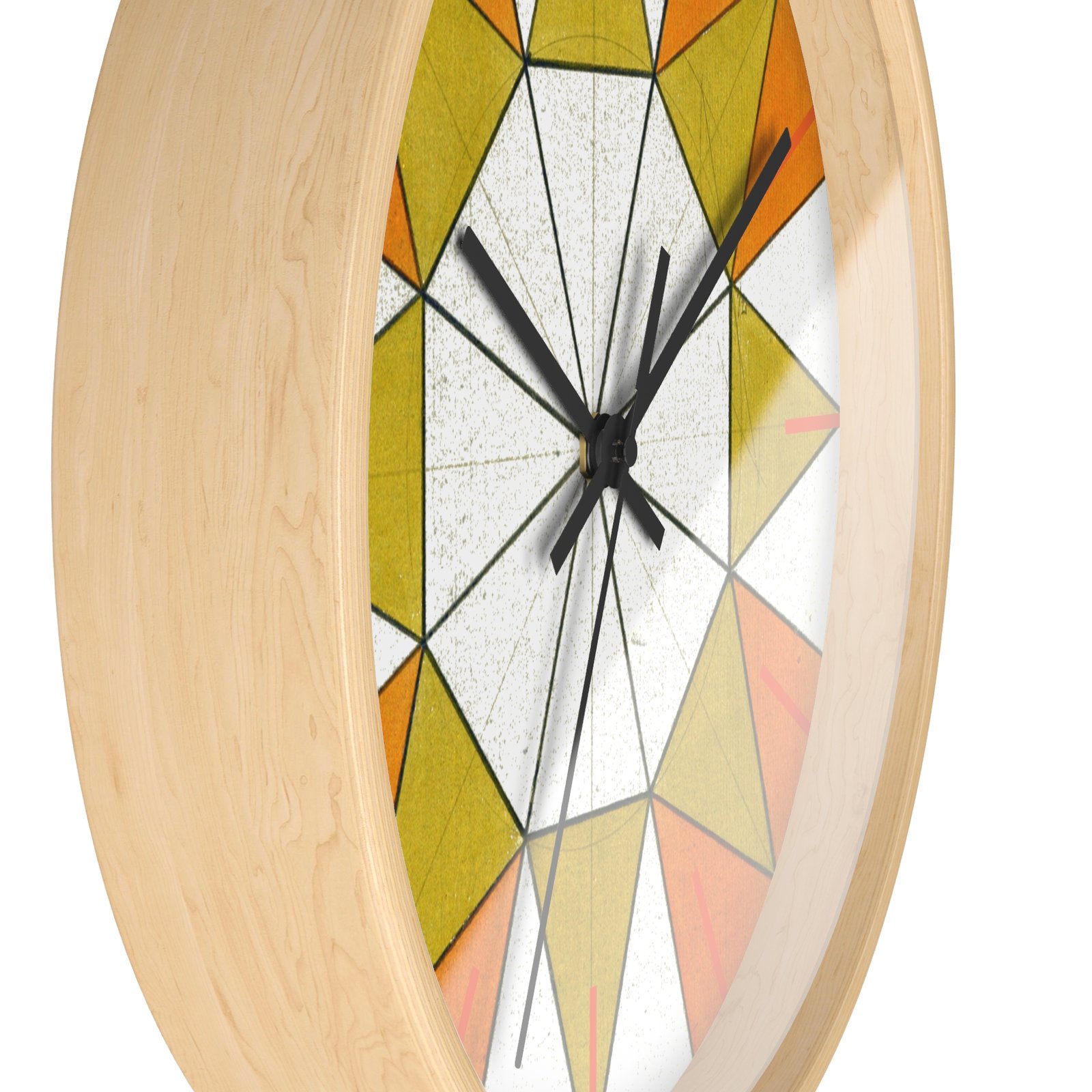 Geometric Sunburst Wall Clock — Mid-Century Modern Orange & Mustard Home Decor - Image 2