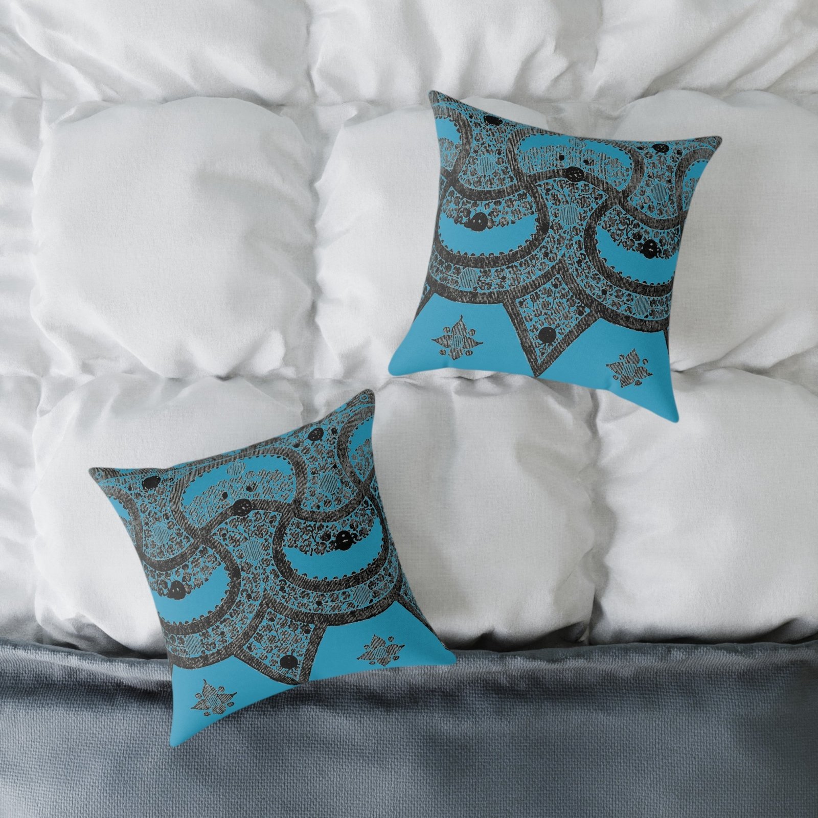 Fragment Mandala Pillow - Square Decorative Cushion - Image 4