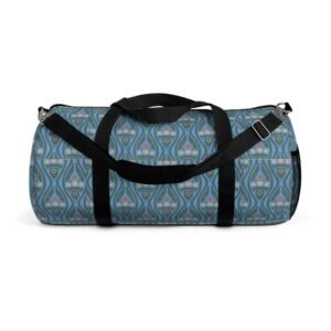 Blue Floral Ikat Duffel Bag — Patterned Travel & Gym Bag
